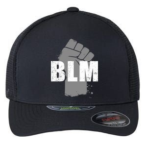 Grey BLM Fist Black Lives Matter Flexfit Unipanel Trucker Cap