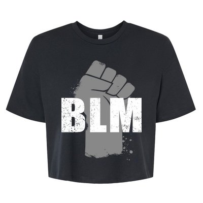 Grey BLM Fist Black Lives Matter Bella+Canvas Jersey Crop Tee