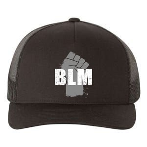 Grey BLM Fist Black Lives Matter Yupoong Adult 5-Panel Trucker Hat