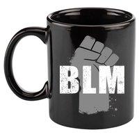 Grey BLM Fist Black Lives Matter 11oz C Handle Ceramic Mug