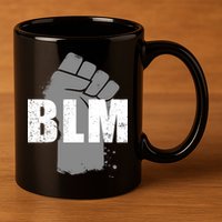 Grey BLM Fist Black Lives Matter 11oz C Handle Ceramic Mug