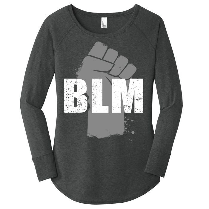 Grey BLM Fist Black Lives Matter Women's Perfect Tri Tunic Long Sleeve Shirt