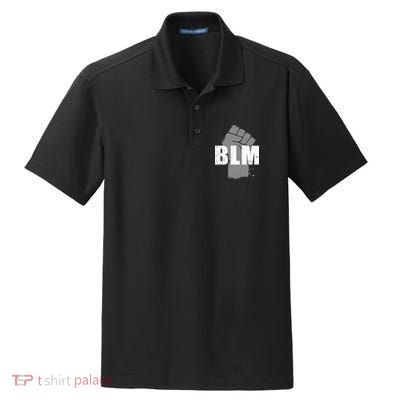 Grey BLM Fist Black Lives Matter Dry Zone Grid Polo