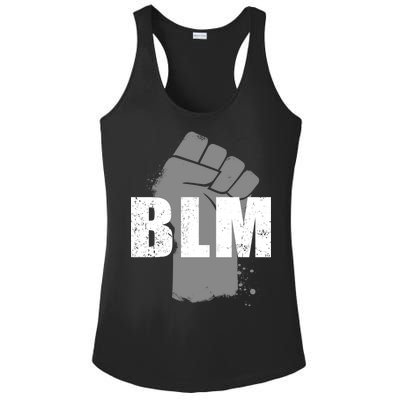 Grey BLM Fist Black Lives Matter Ladies PosiCharge Competitor Racerback Tank