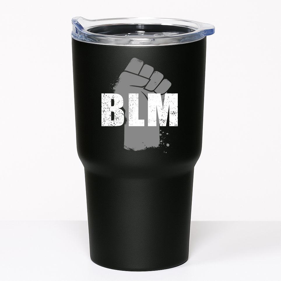 Grey BLM Fist Black Lives Matter Tumbler