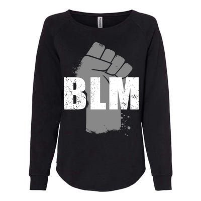 Grey BLM Fist Black Lives Matter Womens California Wash Sweatshirt