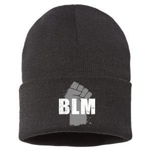 Grey BLM Fist Black Lives Matter Sustainable Knit Beanie