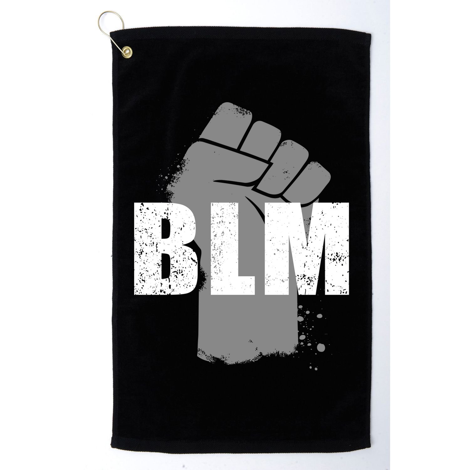 Grey BLM Fist Black Lives Matter Golf Towel