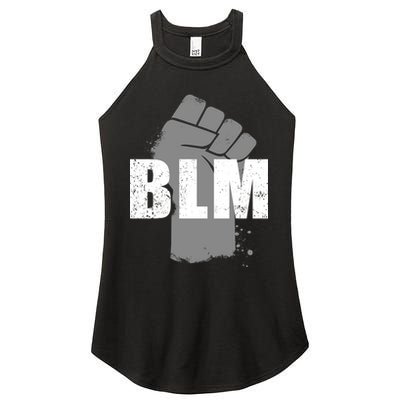 Grey BLM Fist Black Lives Matter Women's Perfect Tri Rocker Tank