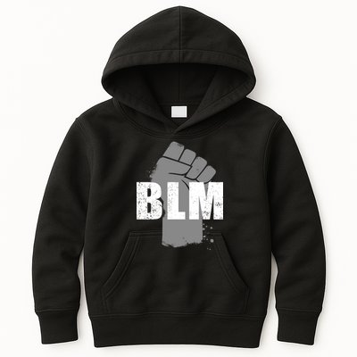 Grey BLM Fist Black Lives Matter Kids Hoodie
