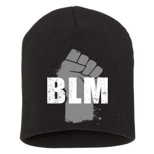 Grey BLM Fist Black Lives Matter Short Acrylic Beanie