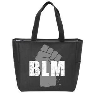 Grey BLM Fist Black Lives Matter Zip Tote Bag