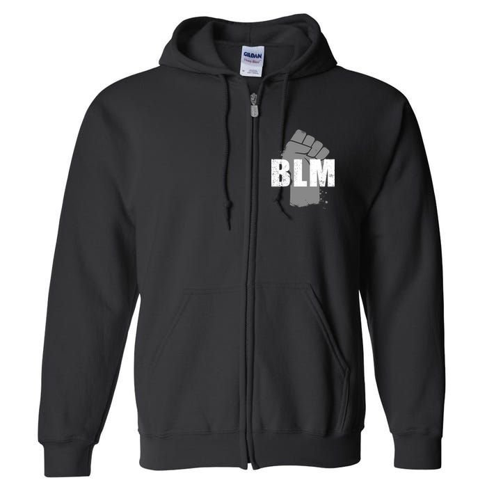 Grey BLM Fist Black Lives Matter Full Zip Hoodie