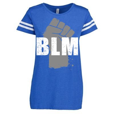 Grey BLM Fist Black Lives Matter Enza Ladies Jersey Football T-Shirt