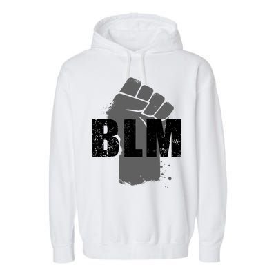 Grey BLM Fist Black Lives Matter Garment-Dyed Fleece Hoodie