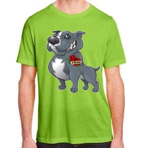 Grey Pitbull I Love Mom Adult ChromaSoft Performance T-Shirt