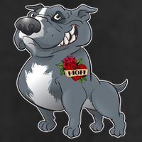 Grey Pitbull I Love Mom 7 Panel Mesh Trucker Snapback Hat