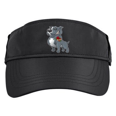 Grey Pitbull I Love Mom Adult Drive Performance Visor