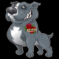 Grey Pitbull I Love Mom Bucket Hat