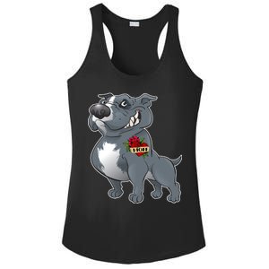 Grey Pitbull I Love Mom Ladies PosiCharge Competitor Racerback Tank