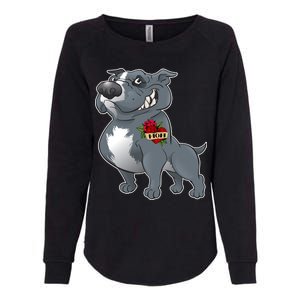 Grey Pitbull I Love Mom Womens California Wash Sweatshirt