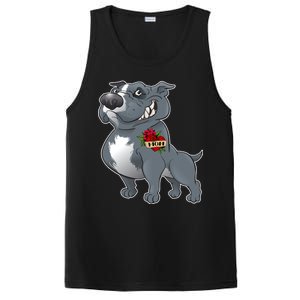 Grey Pitbull I Love Mom PosiCharge Competitor Tank