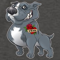 Grey Pitbull I Love Mom Vector Backpack