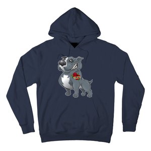 Grey Pitbull I Love Mom Hoodie