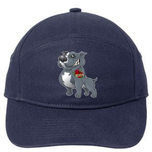 Grey Pitbull I Love Mom 7-Panel Snapback Hat