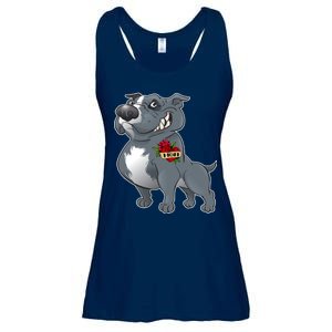 Grey Pitbull I Love Mom Ladies Essential Flowy Tank