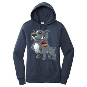 Grey Pitbull I Love Mom Women's Pullover Hoodie