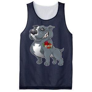 Grey Pitbull I Love Mom Mesh Reversible Basketball Jersey Tank