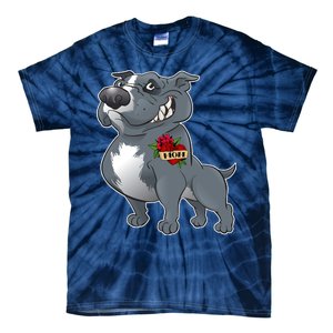 Grey Pitbull I Love Mom Tie-Dye T-Shirt