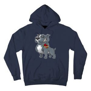 Grey Pitbull I Love Mom Tall Hoodie