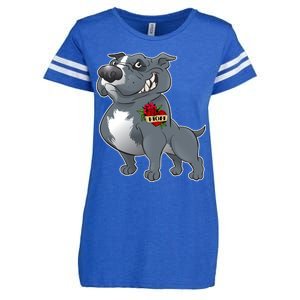 Grey Pitbull I Love Mom Enza Ladies Jersey Football T-Shirt