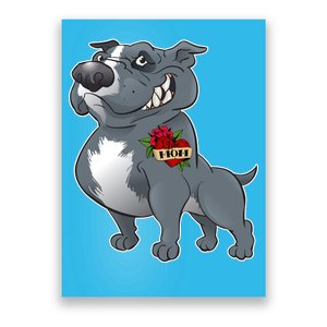 Grey Pitbull I Love Mom Poster