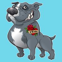 Grey Pitbull I Love Mom Womens T-Shirt