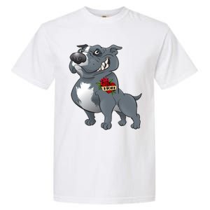 Grey Pitbull I Love Mom Garment-Dyed Heavyweight T-Shirt