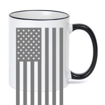 Grey Style America Flag 11oz Black Color Changing Mug