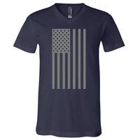 Grey Style America Flag V-Neck T-Shirt