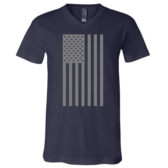 Grey Style America Flag V-Neck T-Shirt