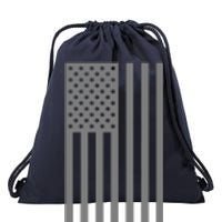 Grey Style America Flag Drawstring Bag