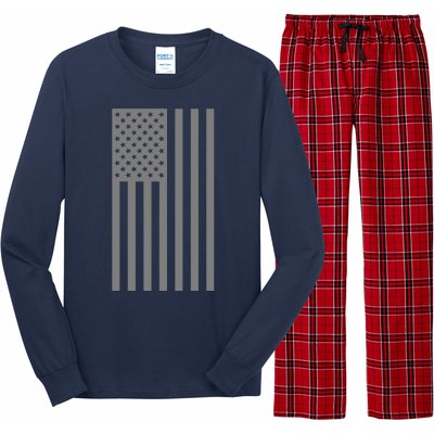 Grey Style America Flag Long Sleeve Pajama Set