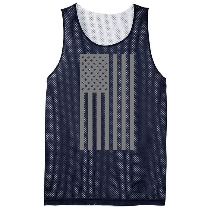 Grey Style America Flag Mesh Reversible Basketball Jersey Tank