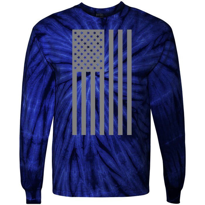 Grey Style America Flag Tie-Dye Long Sleeve Shirt