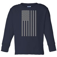 Grey Style America Flag Toddler Long Sleeve Shirt