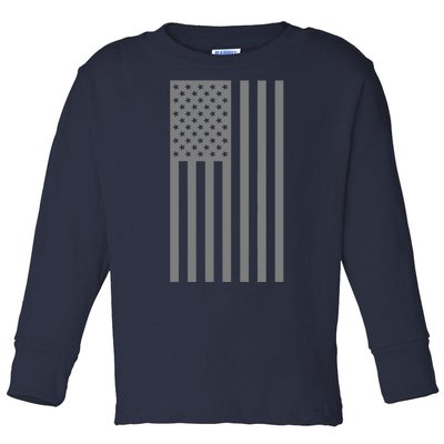 Grey Style America Flag Toddler Long Sleeve Shirt