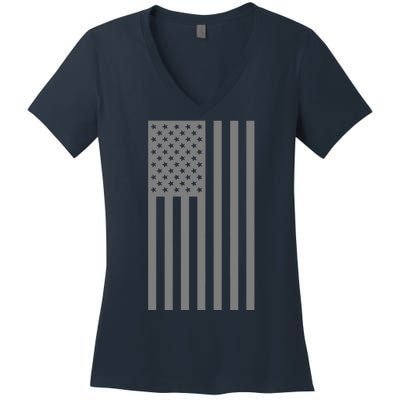 Grey Style America Flag Women's V-Neck T-Shirt