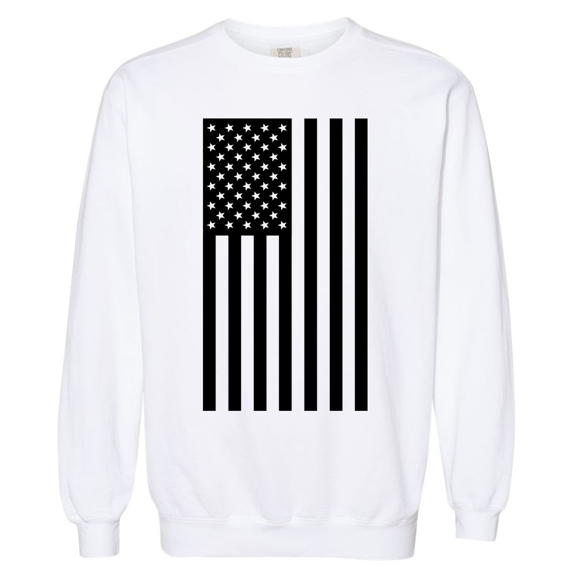Grey Style America Flag Garment-Dyed Sweatshirt