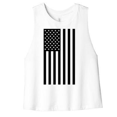 Grey Style America Flag Women's Racerback Cropped Tank